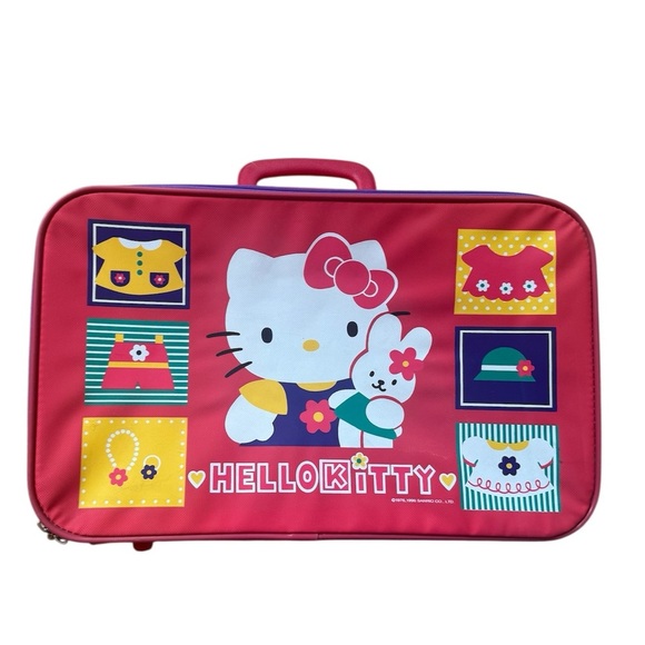 VTG 1995 Hello Kitty Rare Suitcase Collectible Teddy Bear Lock & Keys - Picture 1 of 10